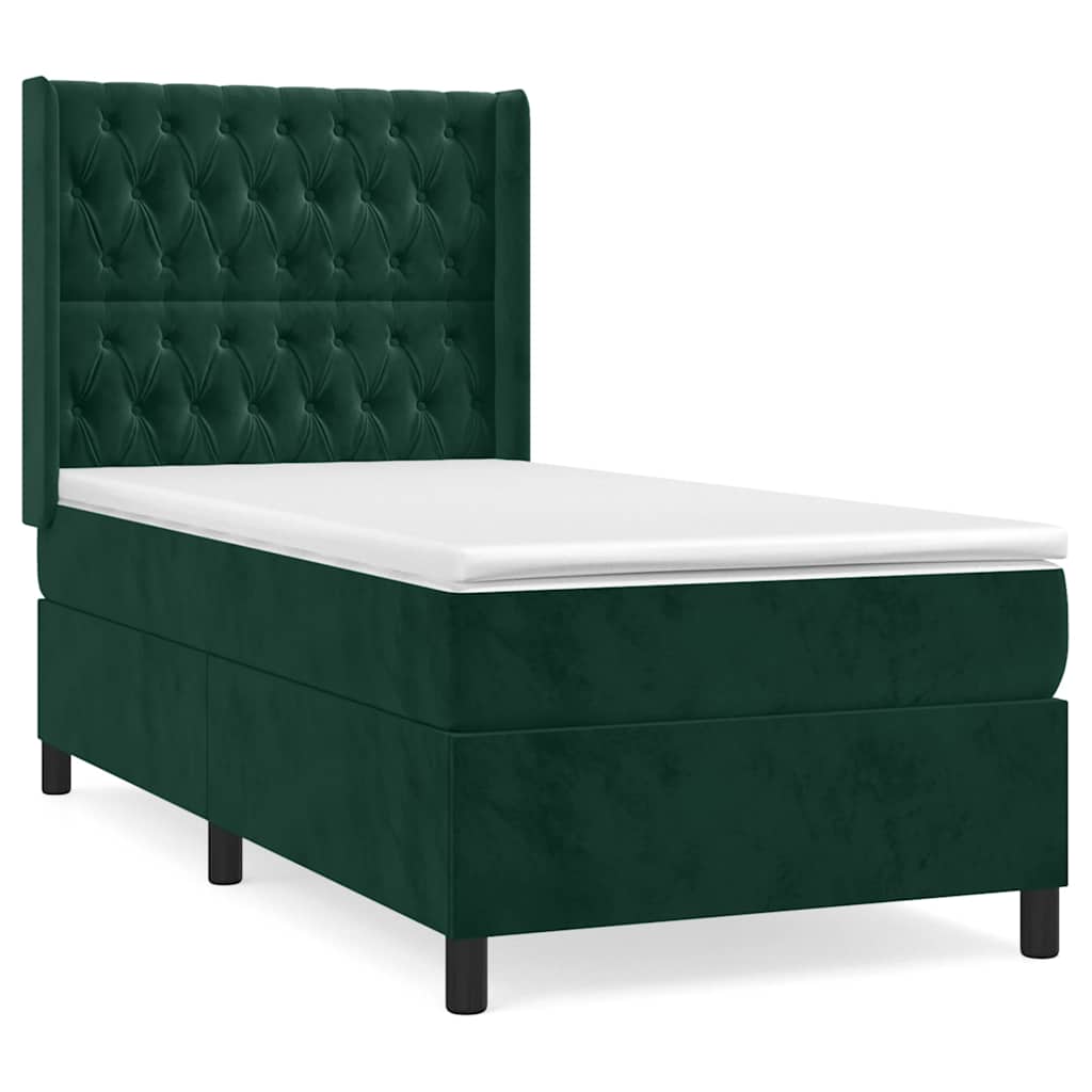 Sommier à lattes de lit avec matelas Vert foncé 100x200 cm - XIOS