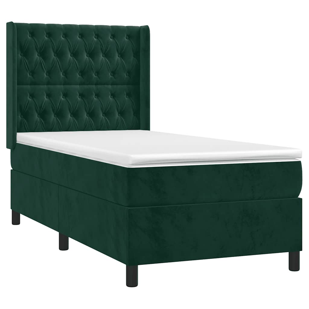 Sommier à lattes de lit avec matelas Vert foncé 100x200 cm - XIOS