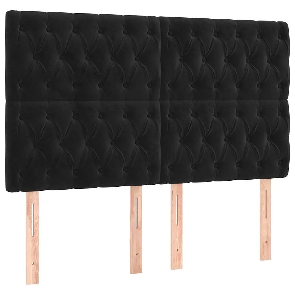 Sommier à lattes de lit avec matelas Noir 140x190 cm Velours - XIOS