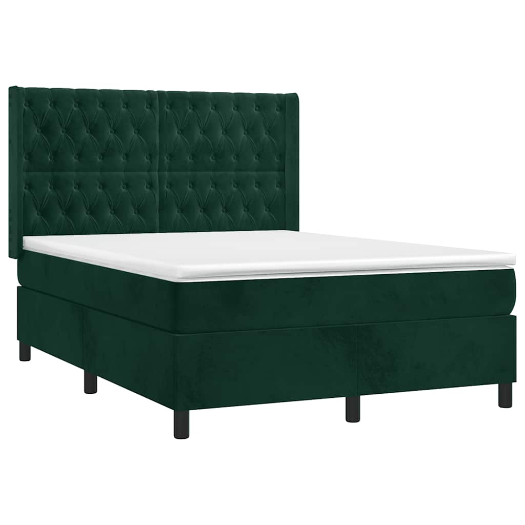 Sommier à lattes de lit et matelas Vert foncé 140x190cm Velours - XIOS