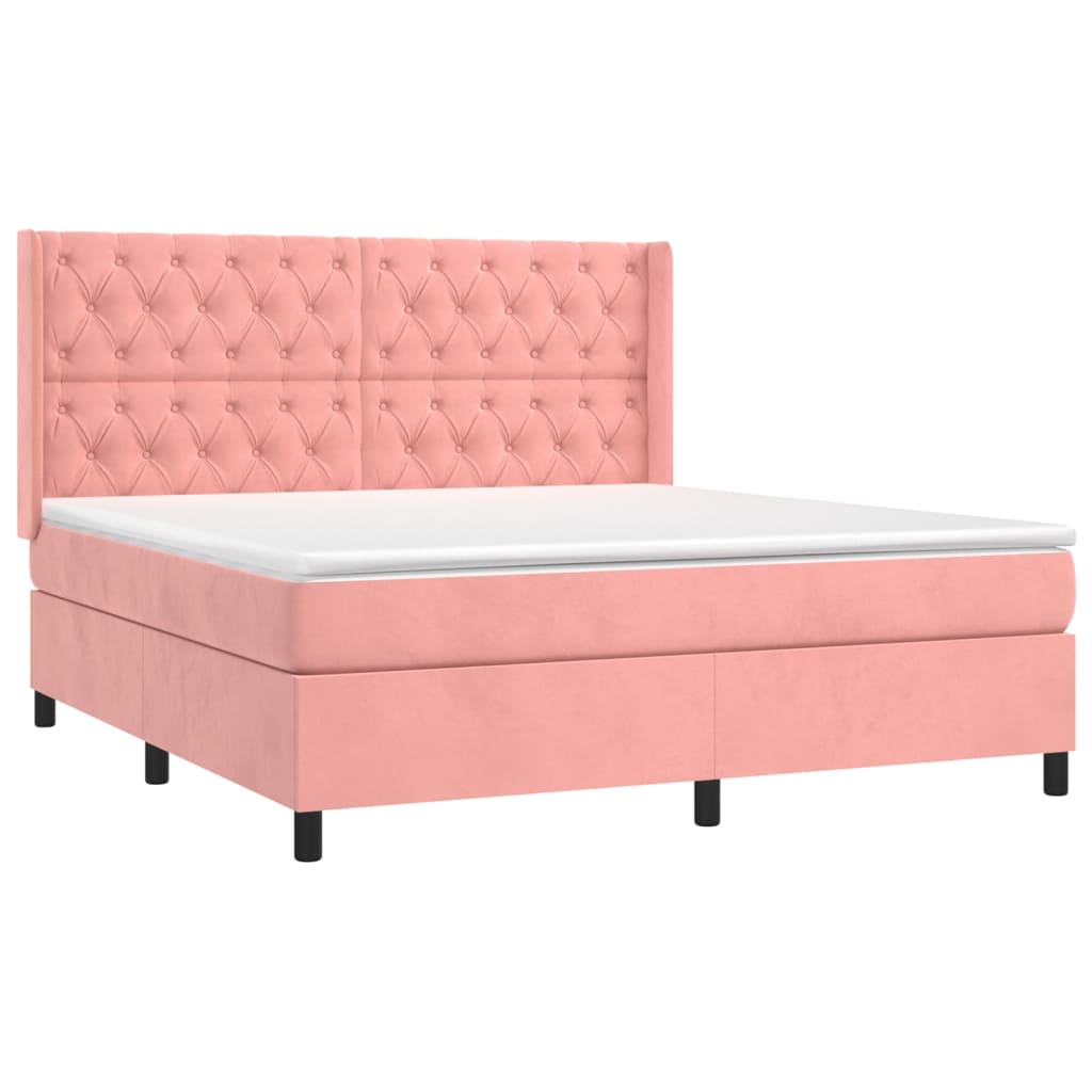 Sommier à lattes de lit avec matelas Rose 160x200 cm Velours