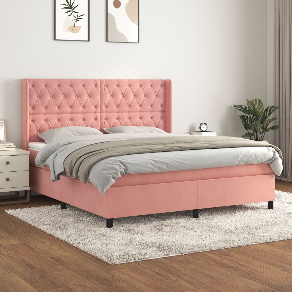Sommier à lattes de lit avec matelas Rose 160x200 cm Velours - XIOS