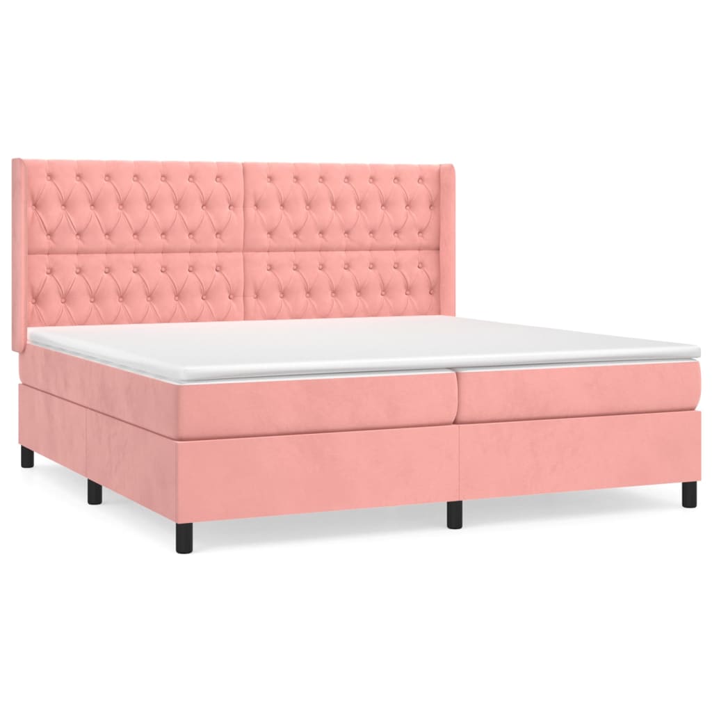 Sommier à lattes de lit avec matelas Rose 200x200 cm Velours - XIOS
