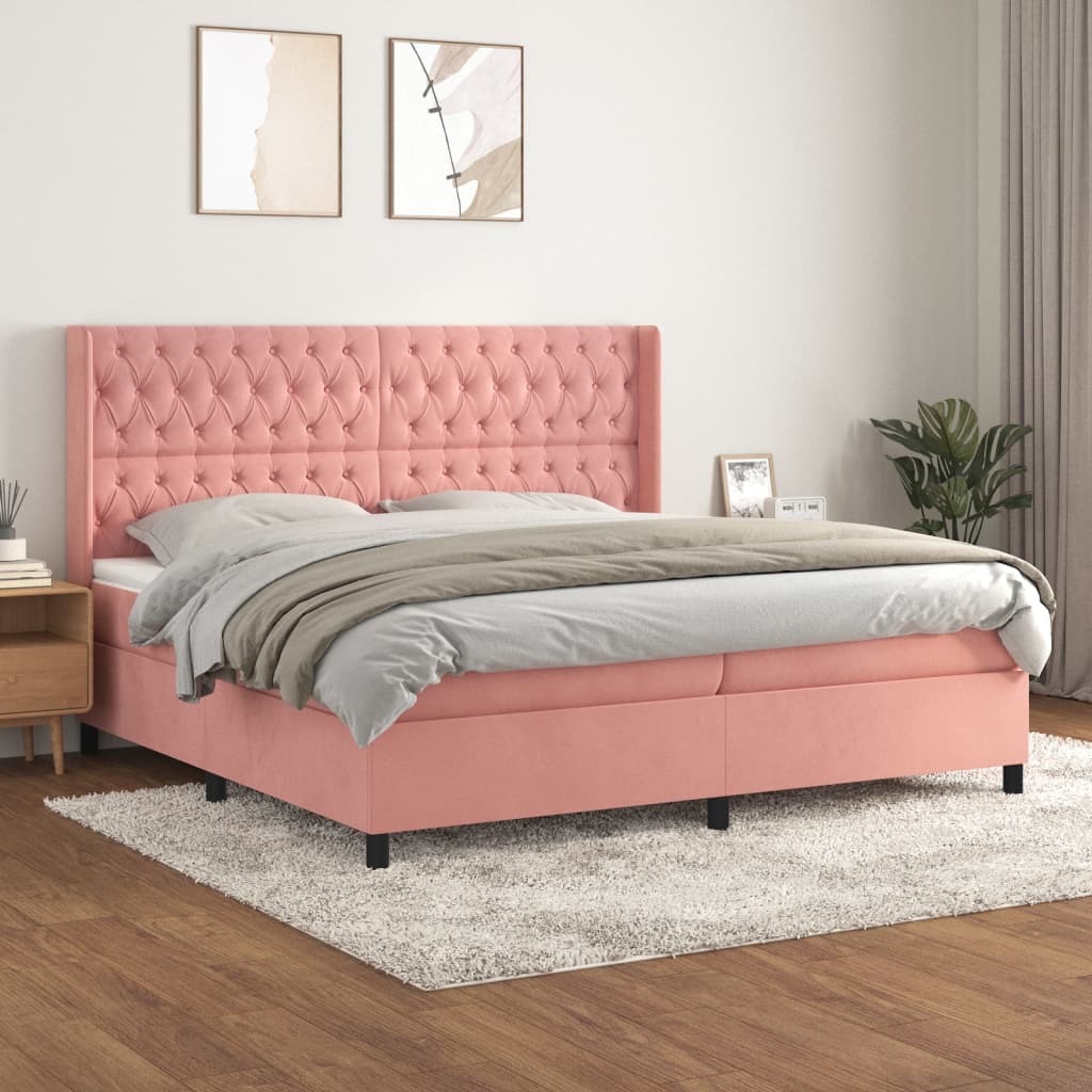 Sommier à lattes de lit avec matelas Rose 200x200 cm Velours - XIOS