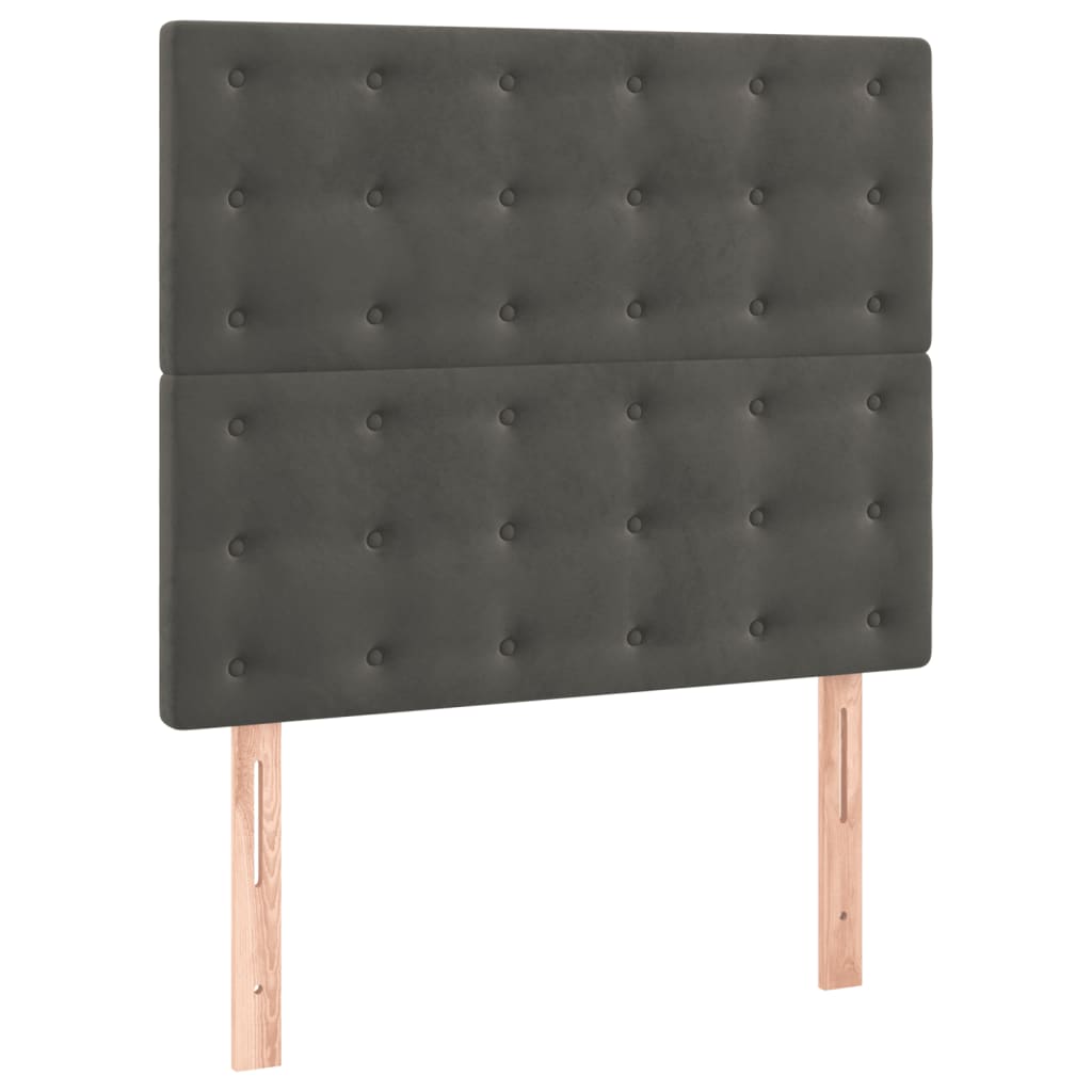 Sommier à lattes de lit et matelas Gris foncé 80x200 cm Velours - XIOS