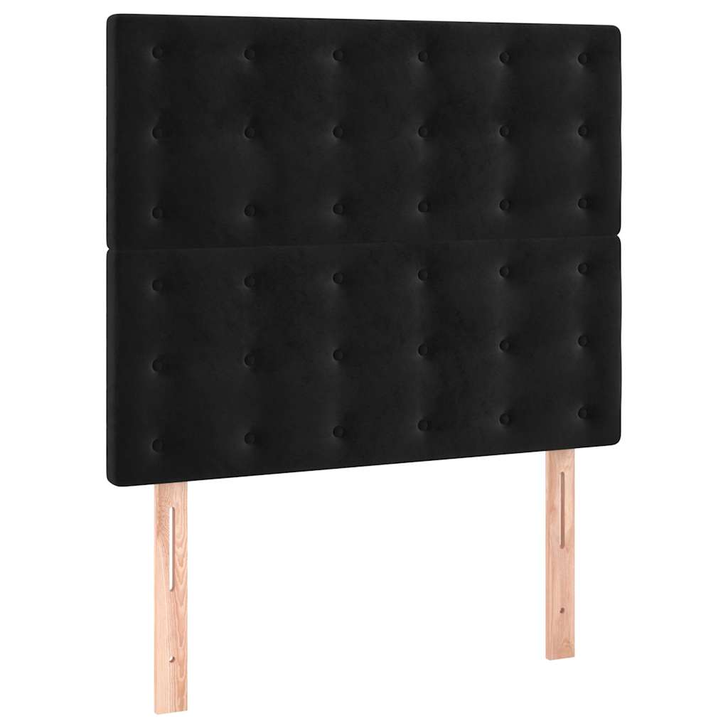 Sommier à lattes de lit et matelas Noir 80x200 cm Velours