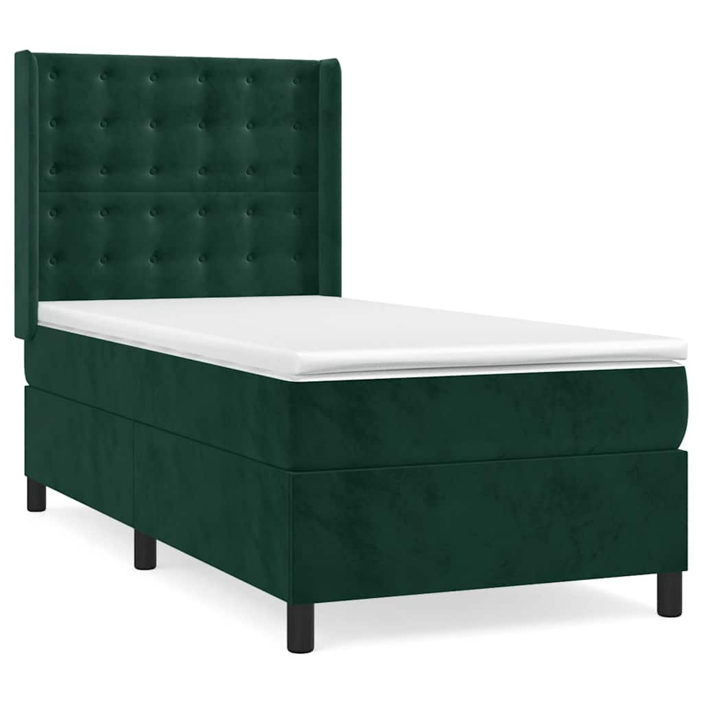 Sommier à lattes de lit et matelas Vert foncé 80x200 cm Velours - XIOS