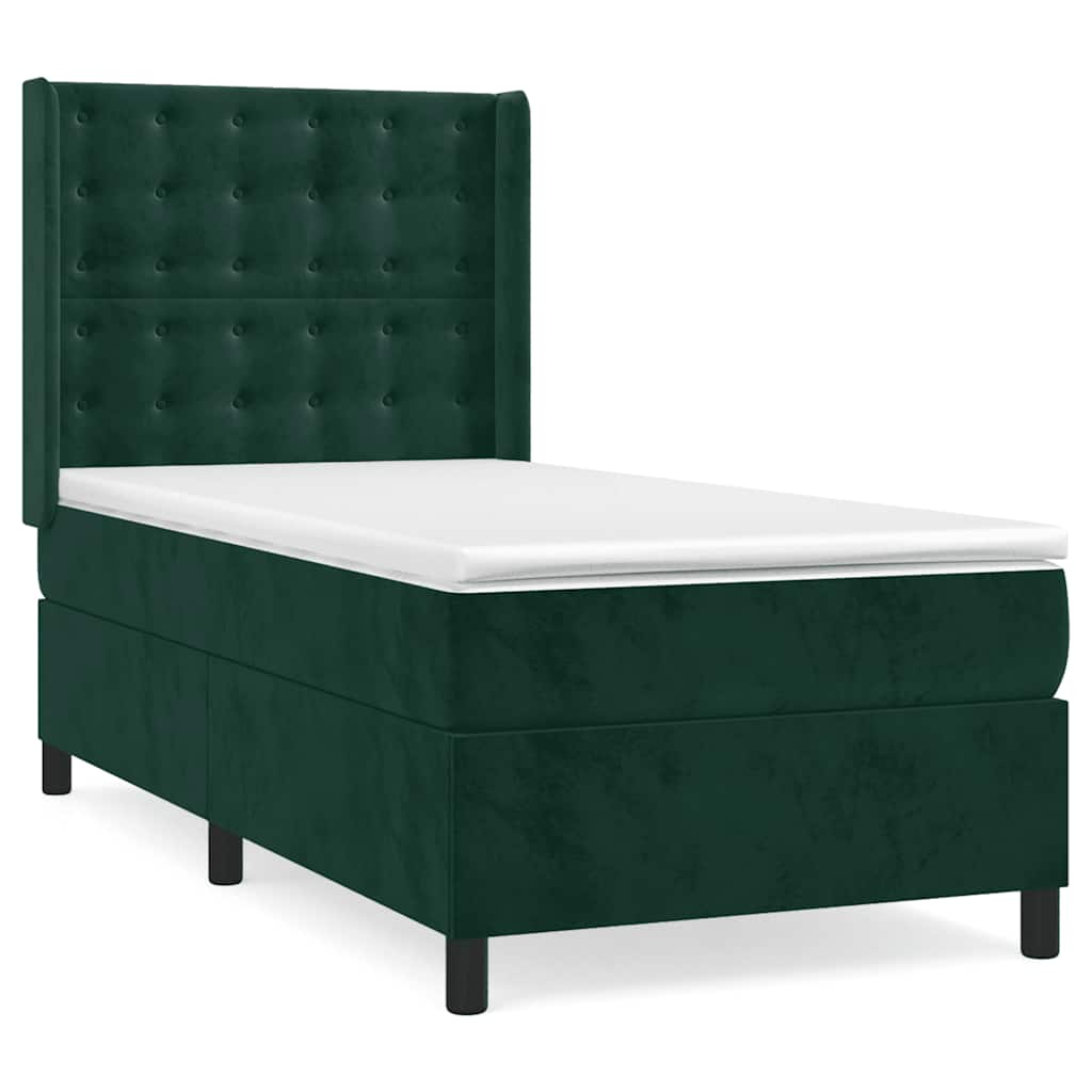 Sommier à lattes de lit avec matelas Vert foncé 90x190 cm - XIOS