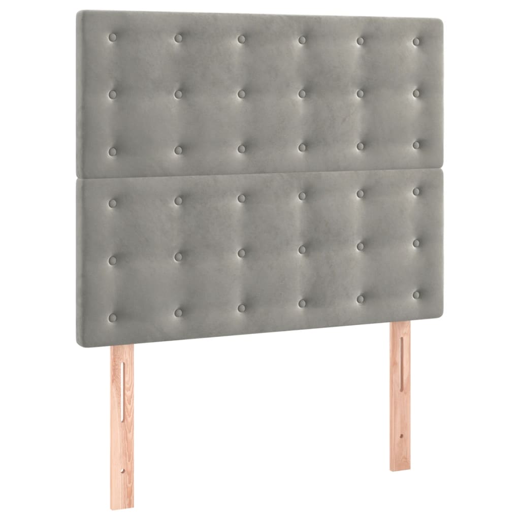 Sommier à lattes de lit et matelas Gris clair 90x200 cm Velours - XIOS