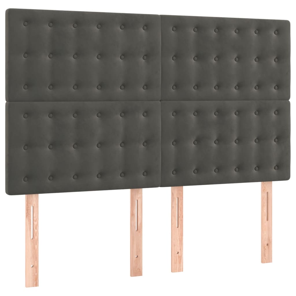Sommier à lattes de lit et matelas Gris foncé 140x190cm Velours - XIOS