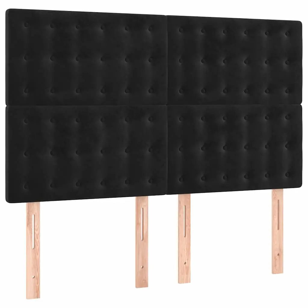 Sommier à lattes de lit avec matelas Noir 140x190 cm Velours - XIOS