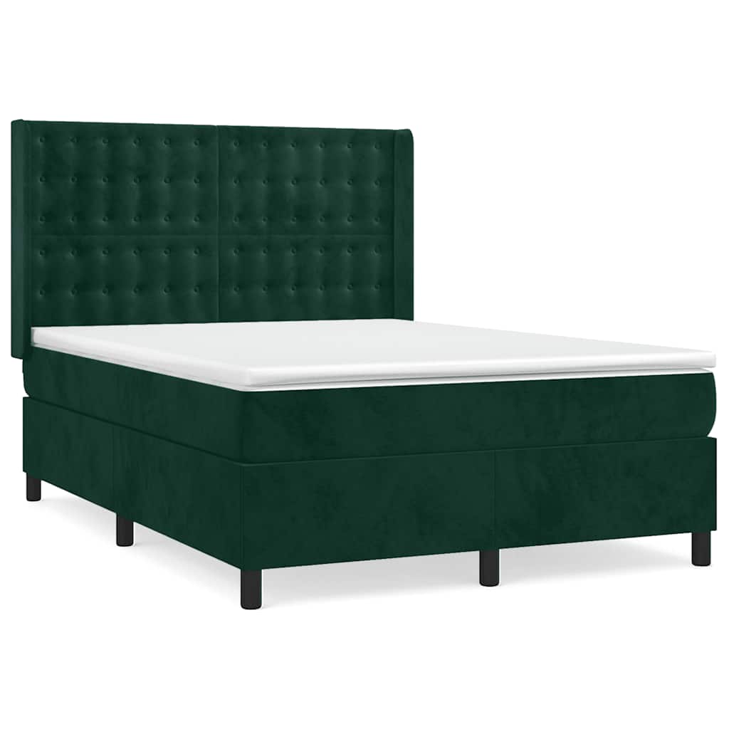 Sommier à lattes de lit et matelas Vert foncé 140x190cm Velours - XIOS
