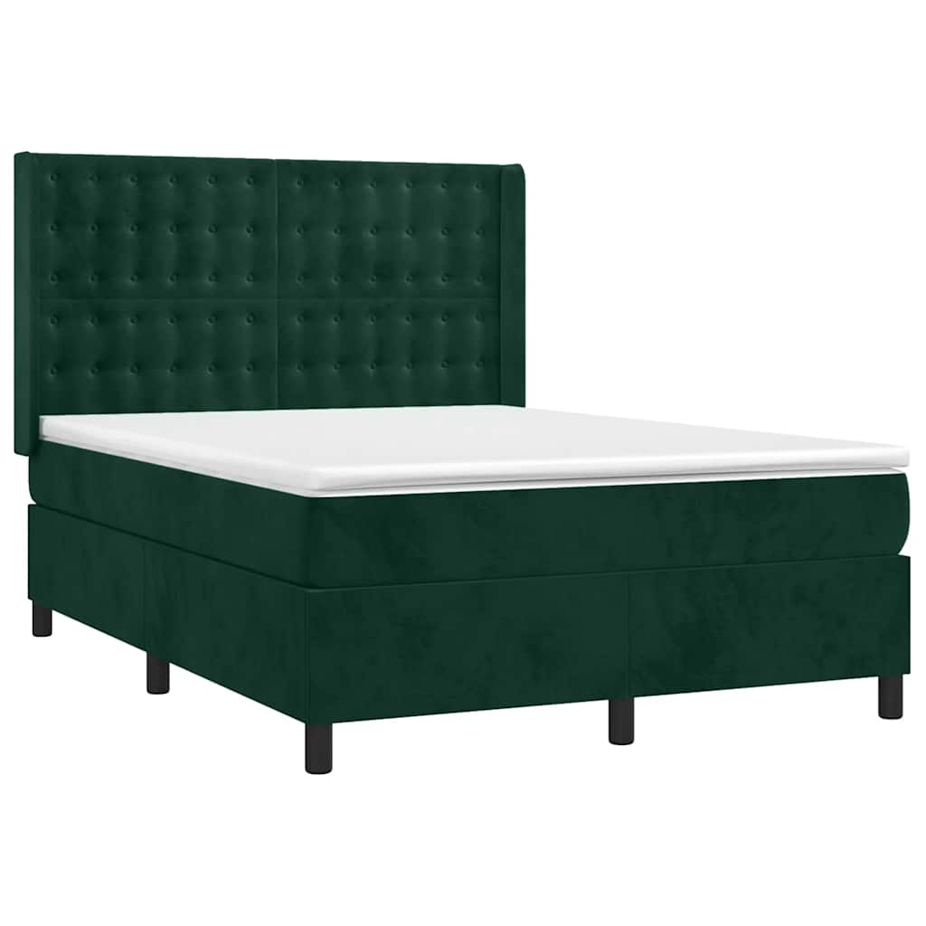 Sommier à lattes de lit et matelas Vert foncé 140x190cm Velours - XIOS