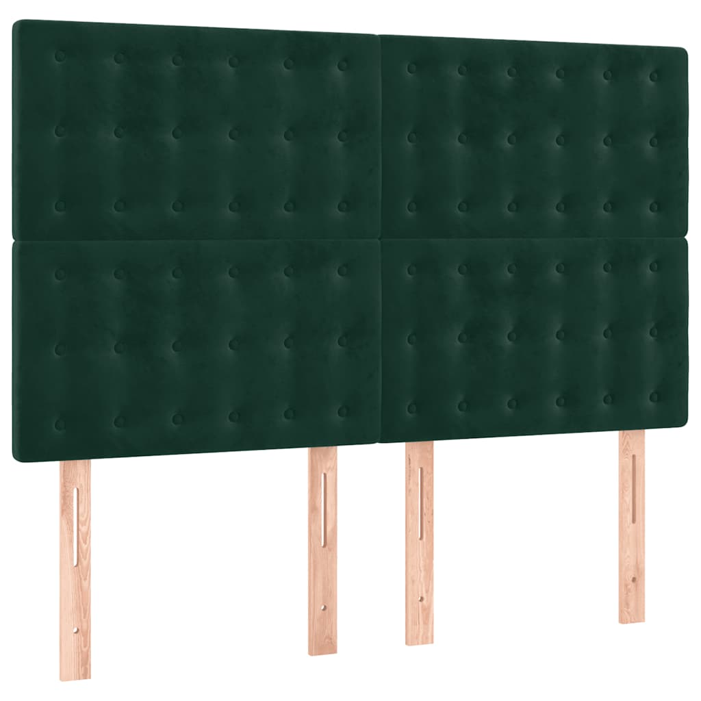 Sommier à lattes de lit et matelas Vert foncé 140x190cm Velours - XIOS