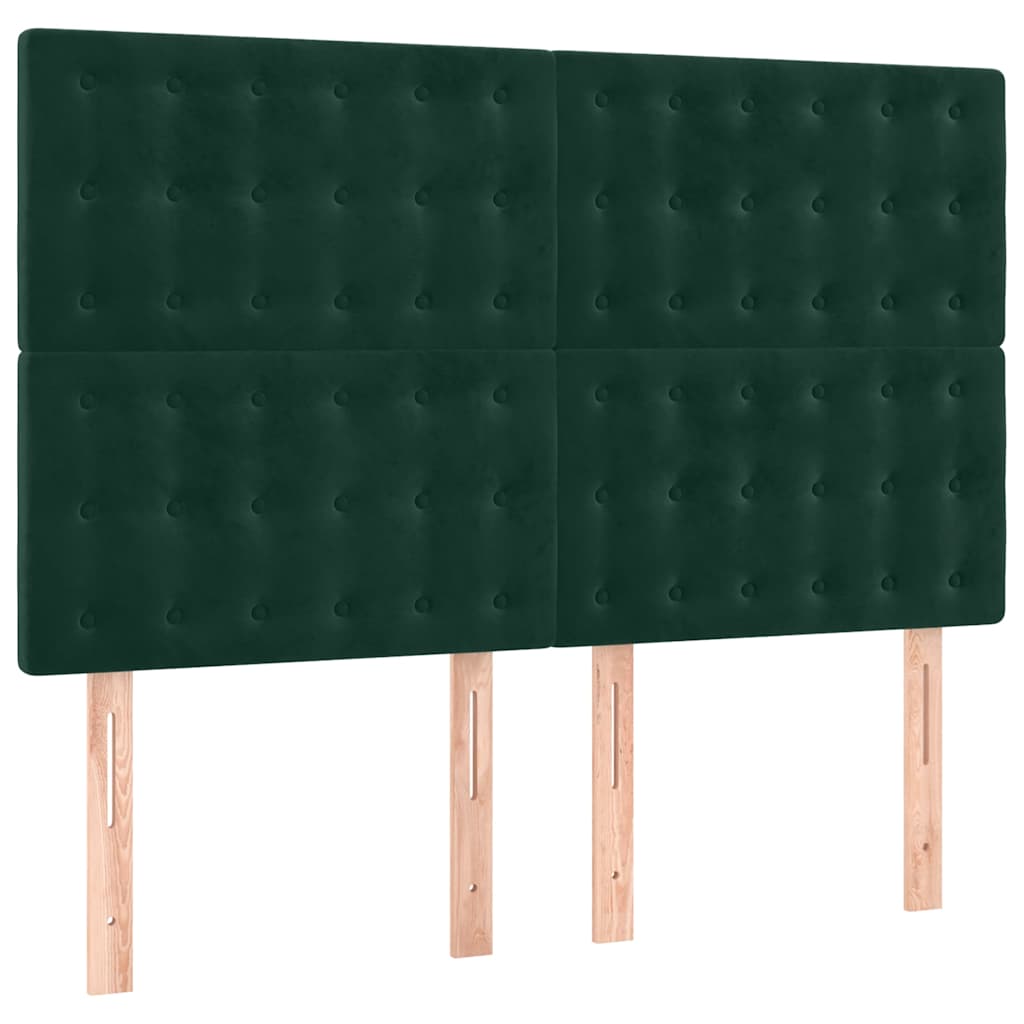 Sommier à lattes de lit et matelas Vert foncé 140x190cm Velours