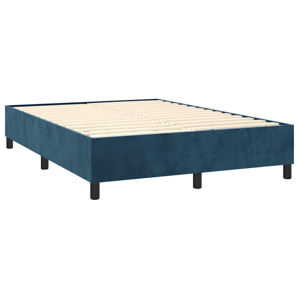Sommier à lattes de lit et matelas Bleu foncé 140x190cm Velours - XIOS