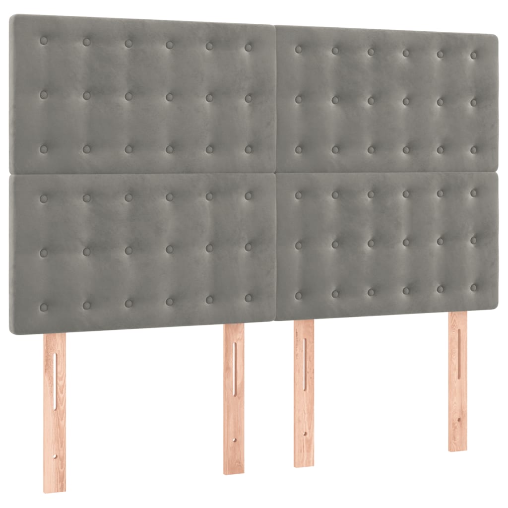 Sommier à lattes de lit et matelas Gris clair 140x200cm Velours - XIOS