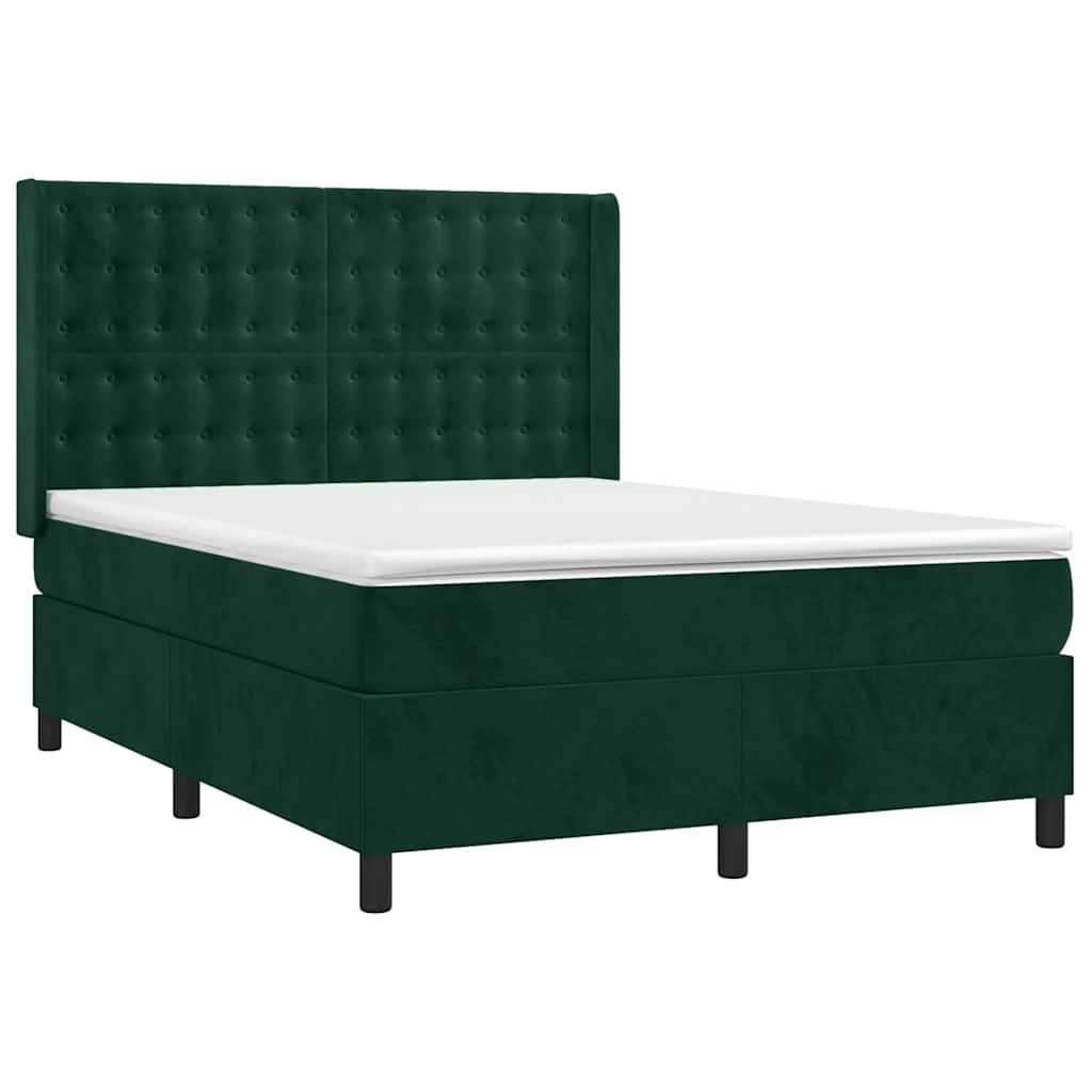 Sommier à lattes de lit et matelas Vert foncé 140x200cm Velours - XIOS