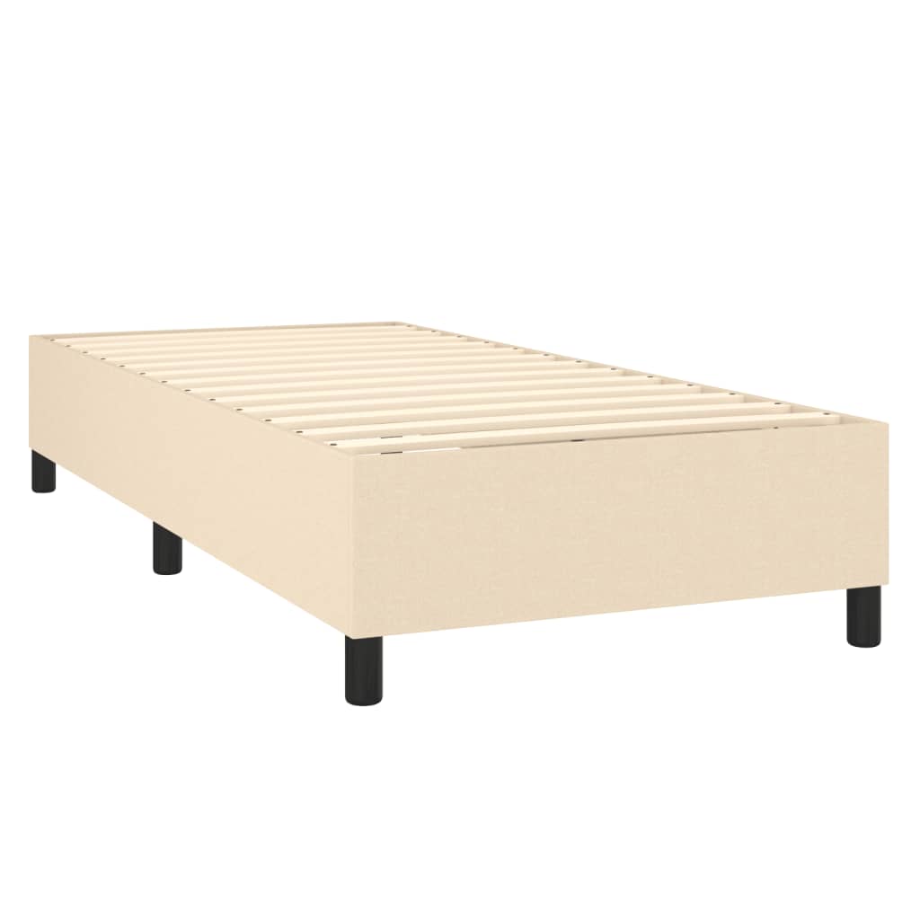 Sommier à lattes de lit matelas et LED Crème 90x190 cm Tissu - XIOS