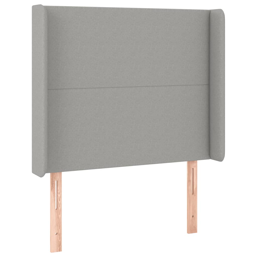 Sommier à lattes de lit matelas LED Gris clair 100x200 cm Tissu - XIOS