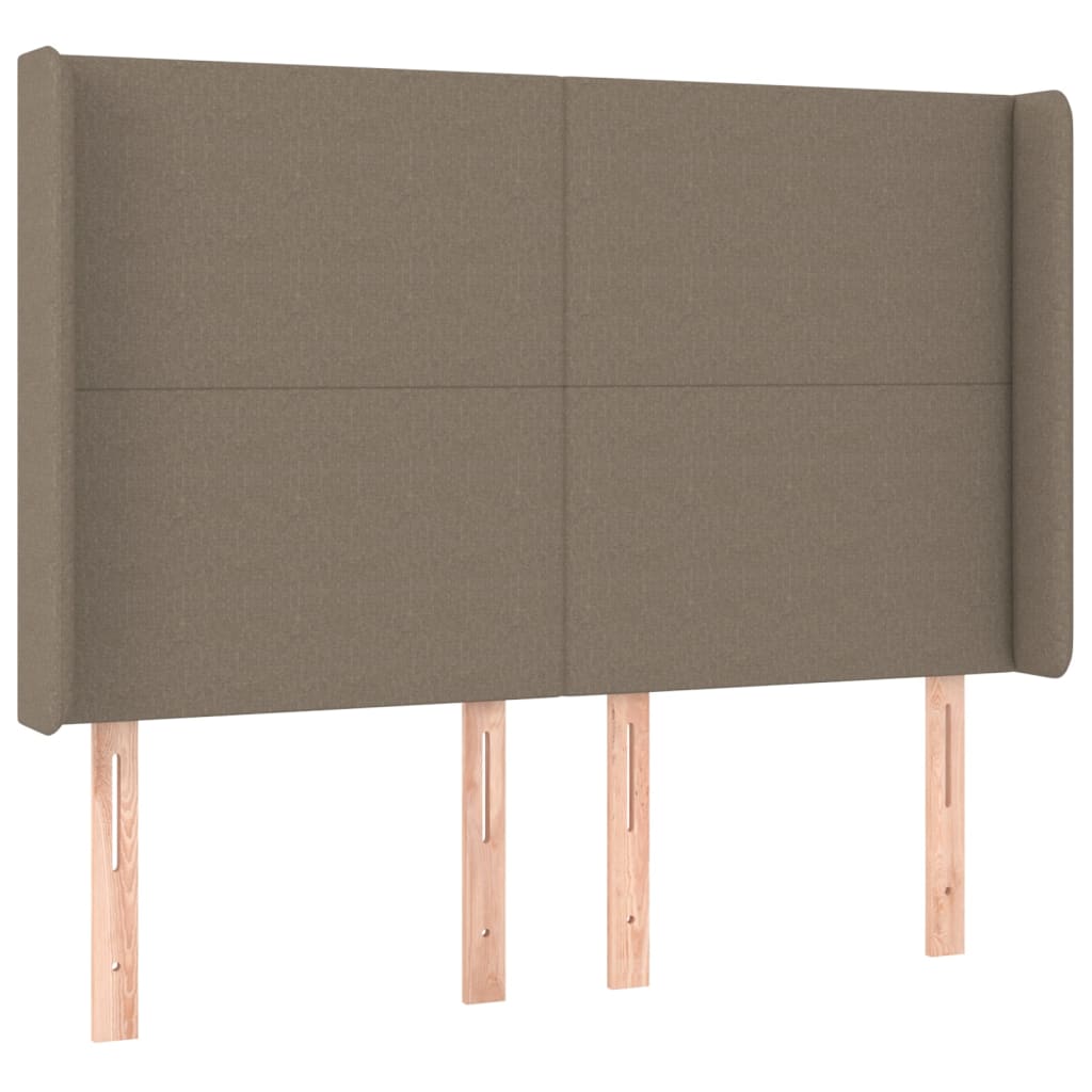 Sommier à lattes de lit matelas et LED Taupe 140x190 cm Tissu - XIOS