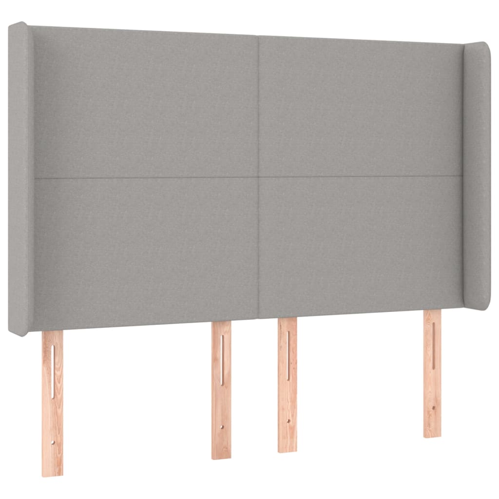 Sommier à lattes de lit matelas LED Gris clair 140x200 cm Tissu - XIOS