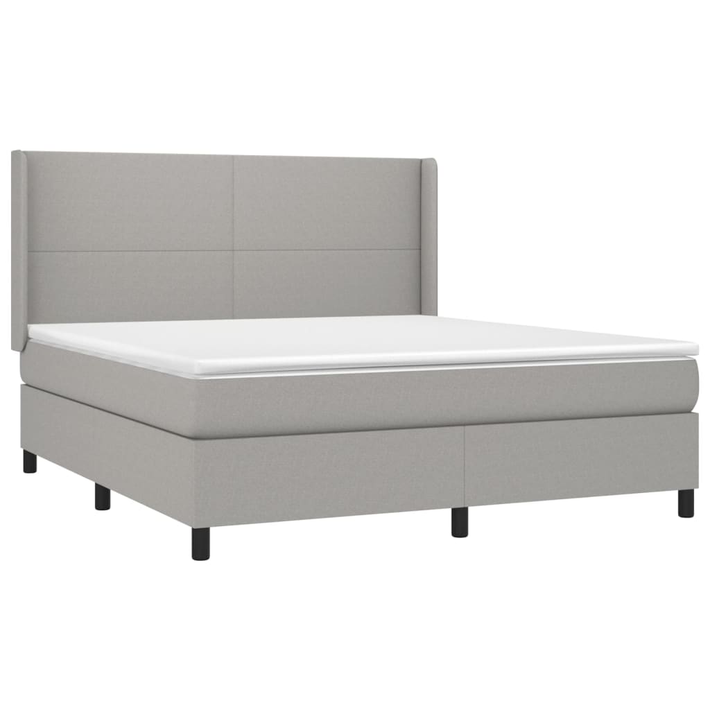 Sommier à lattes de lit matelas LED Gris clair 180x200 cm Tissu - XIOS