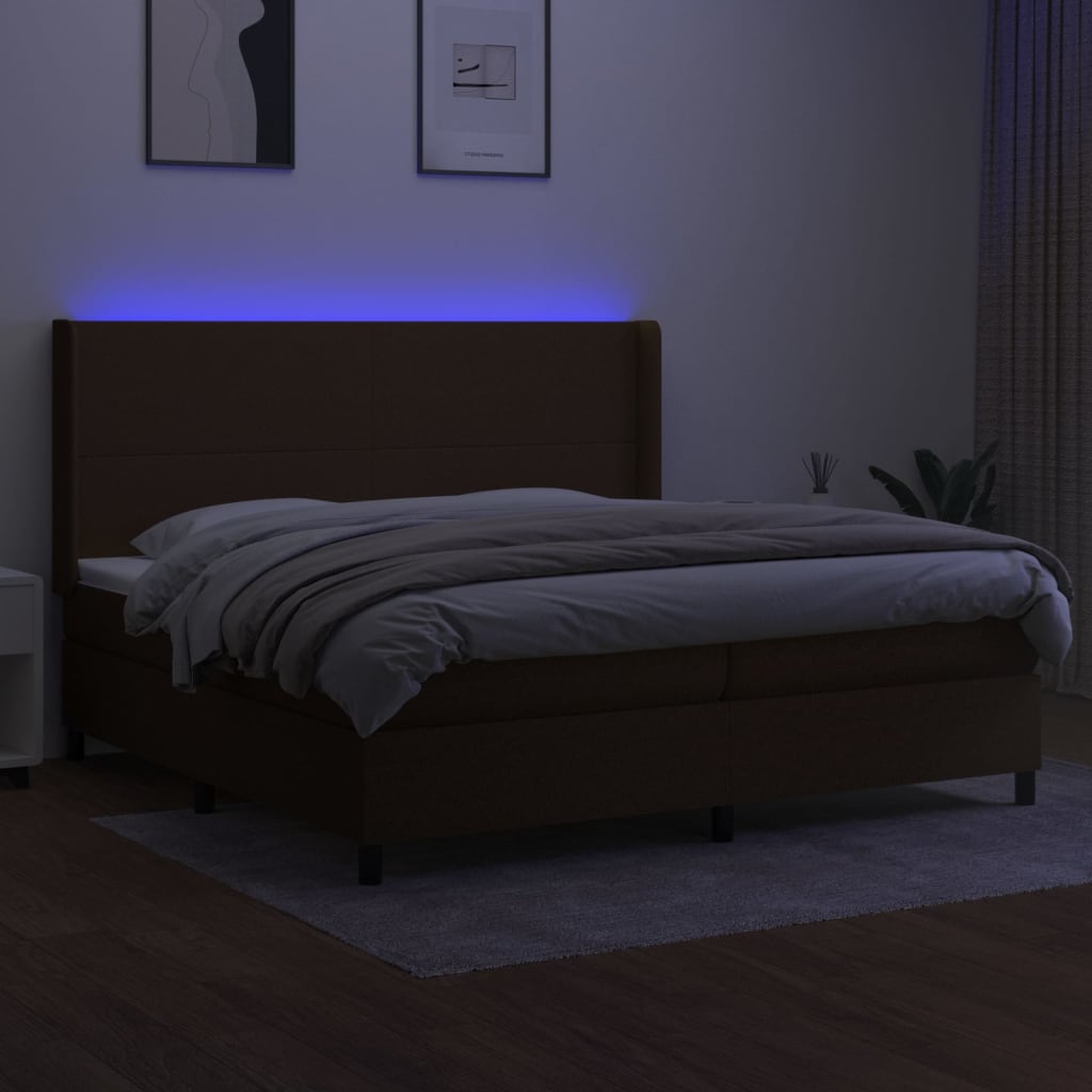 Sommier à lattes de lit matelas LED Marron foncé 200x200 cm - XIOS