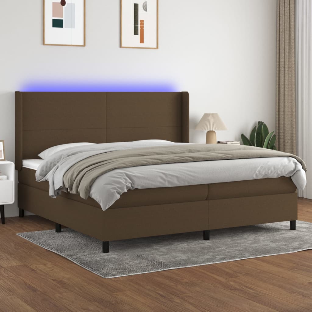 Sommier à lattes de lit matelas LED Marron foncé 200x200 cm - XIOS