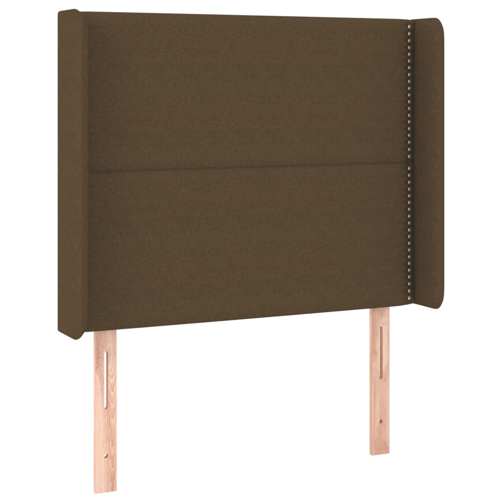 Sommier à lattes de lit matelas LED Marron foncé 90x190cm Tissu - XIOS