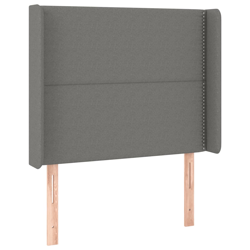 Sommier à lattes de lit matelas LED Gris foncé 100x200 cm Tissu - XIOS