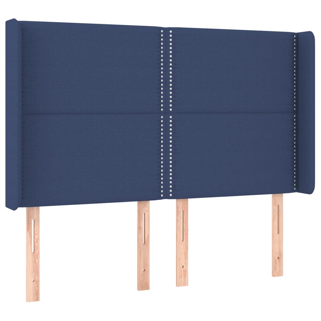 Sommier à lattes de lit matelas LED Bleu 140x190 cm Tissu