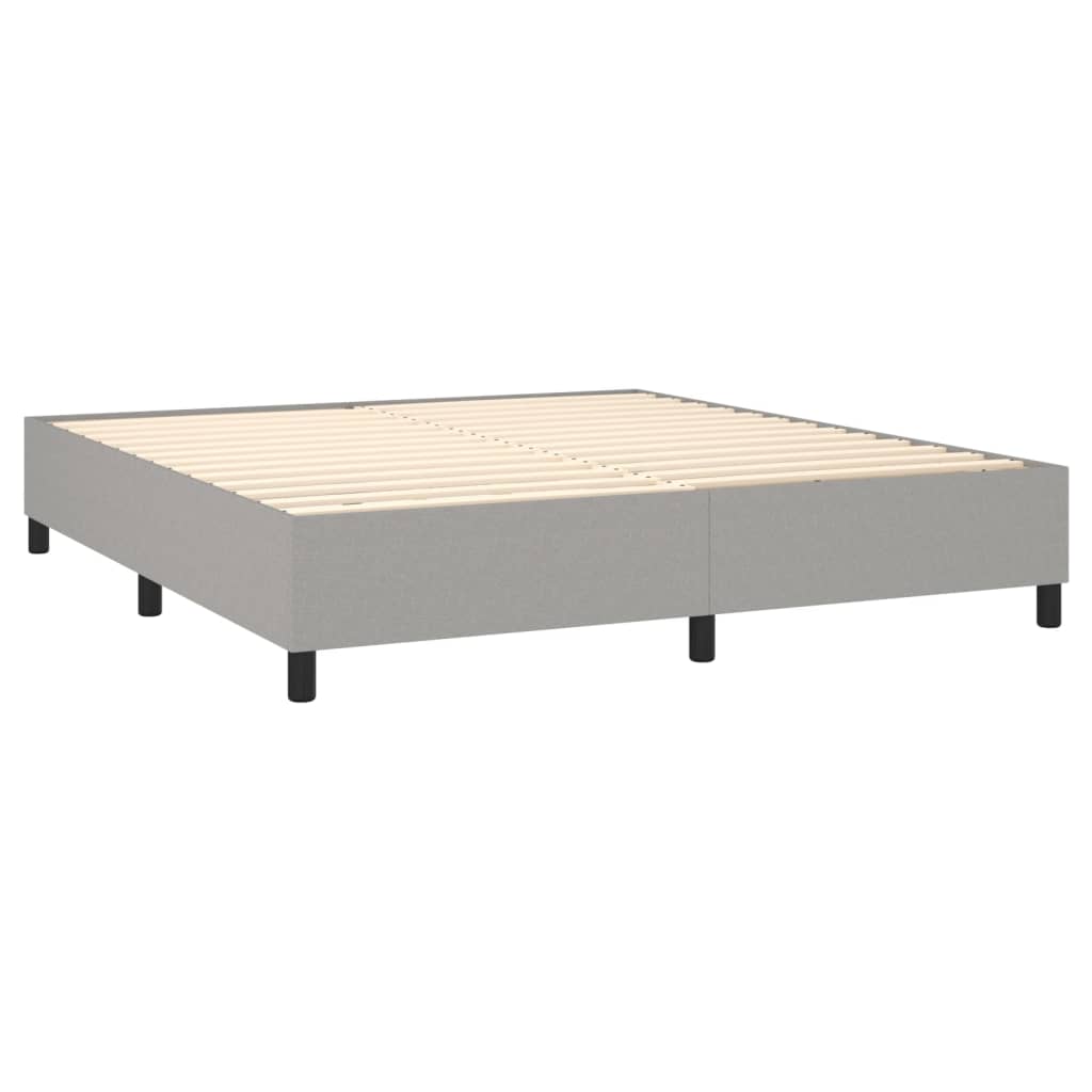 Sommier à lattes de lit matelas LED Gris clair 180x200 cm Tissu - XIOS