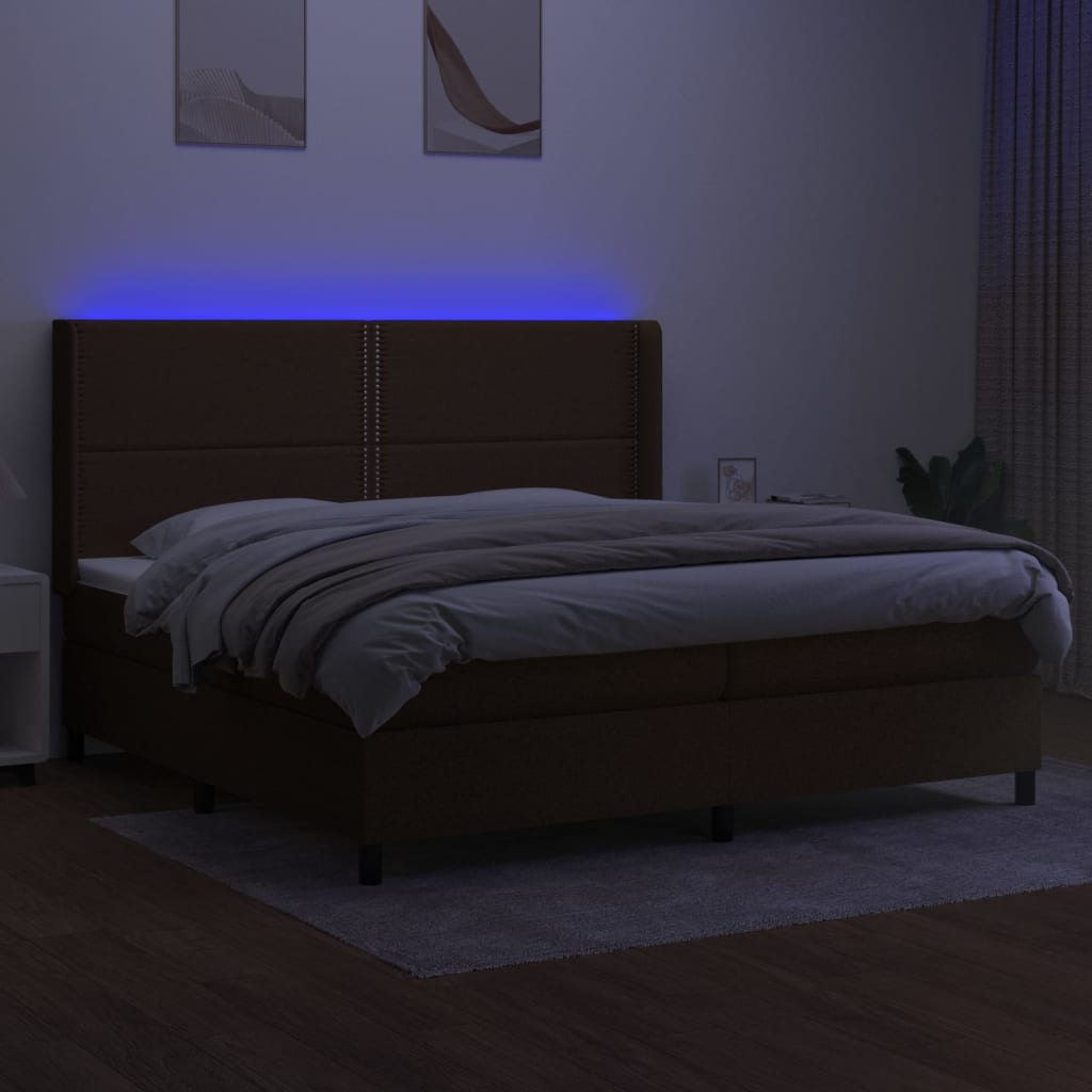 Sommier à lattes de lit matelas LED Marron foncé 200x200 cm - XIOS