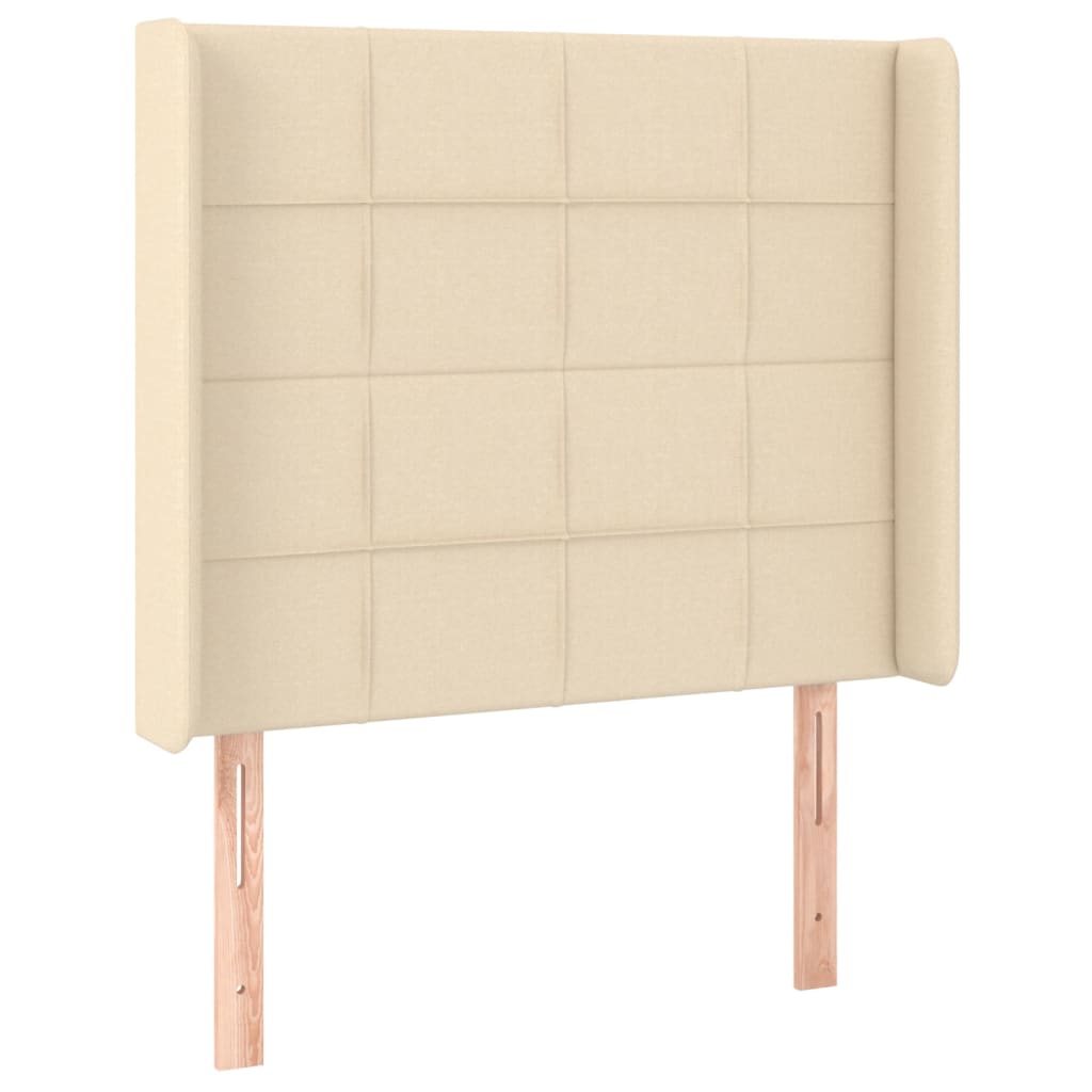 Sommier à lattes de lit matelas et LED Crème 90x190 cm Tissu - XIOS