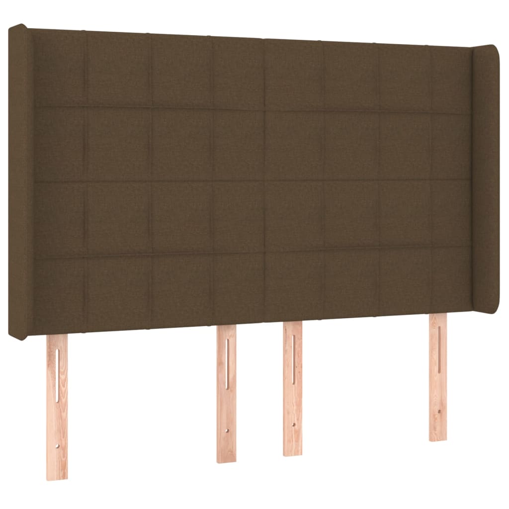 Sommier à lattes de lit matelas et LED Marron foncé 140x190 cm - XIOS