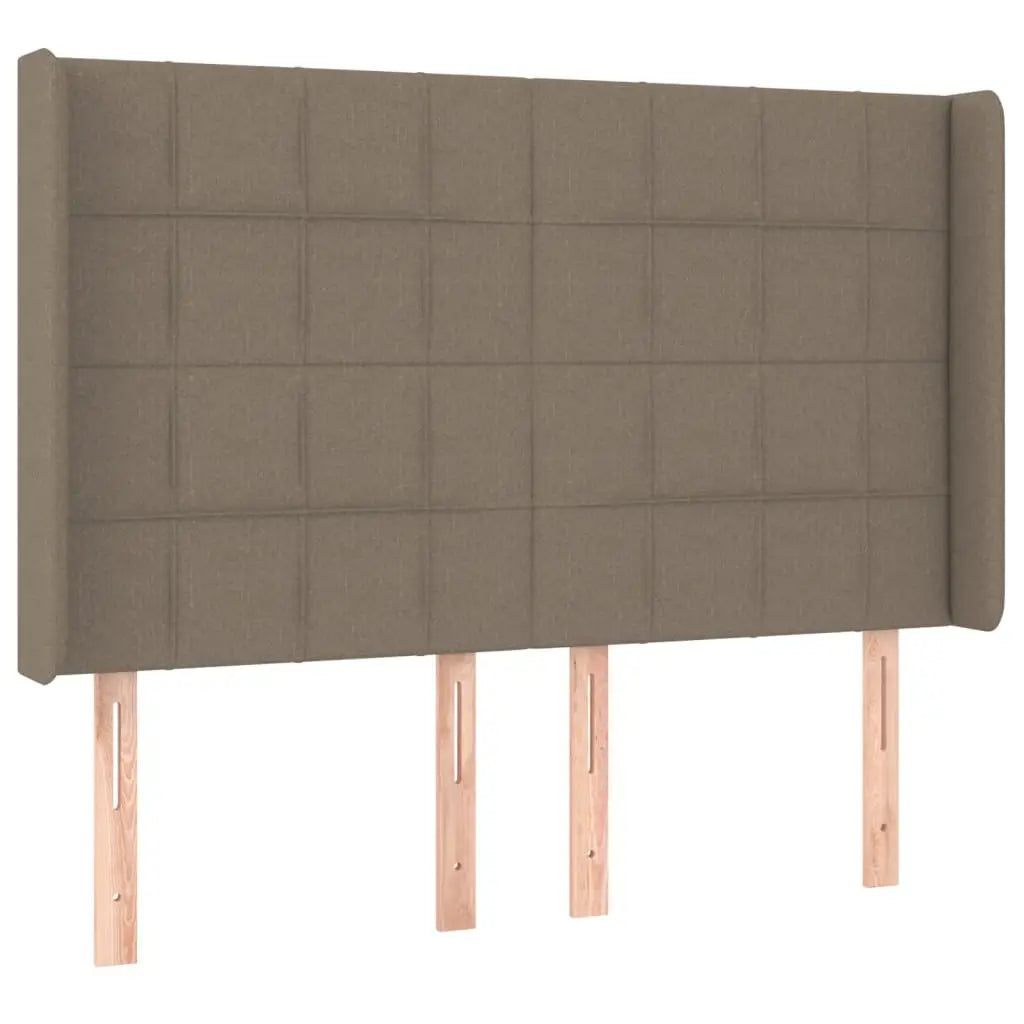 Sommier à lattes de lit matelas et LED Taupe 140x200 cm Tissu - XIOS