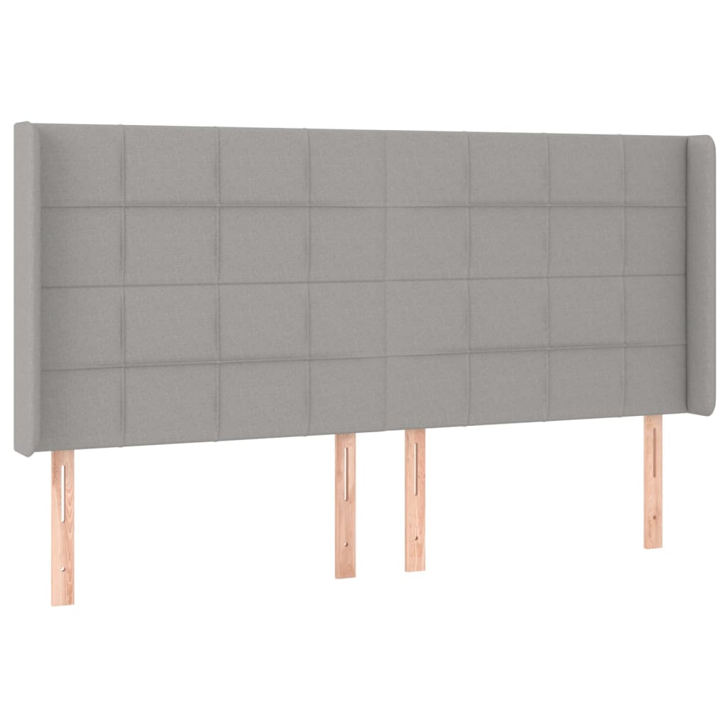 Sommier à lattes de lit matelas LED Gris clair 160x200 cm Tissu - XIOS