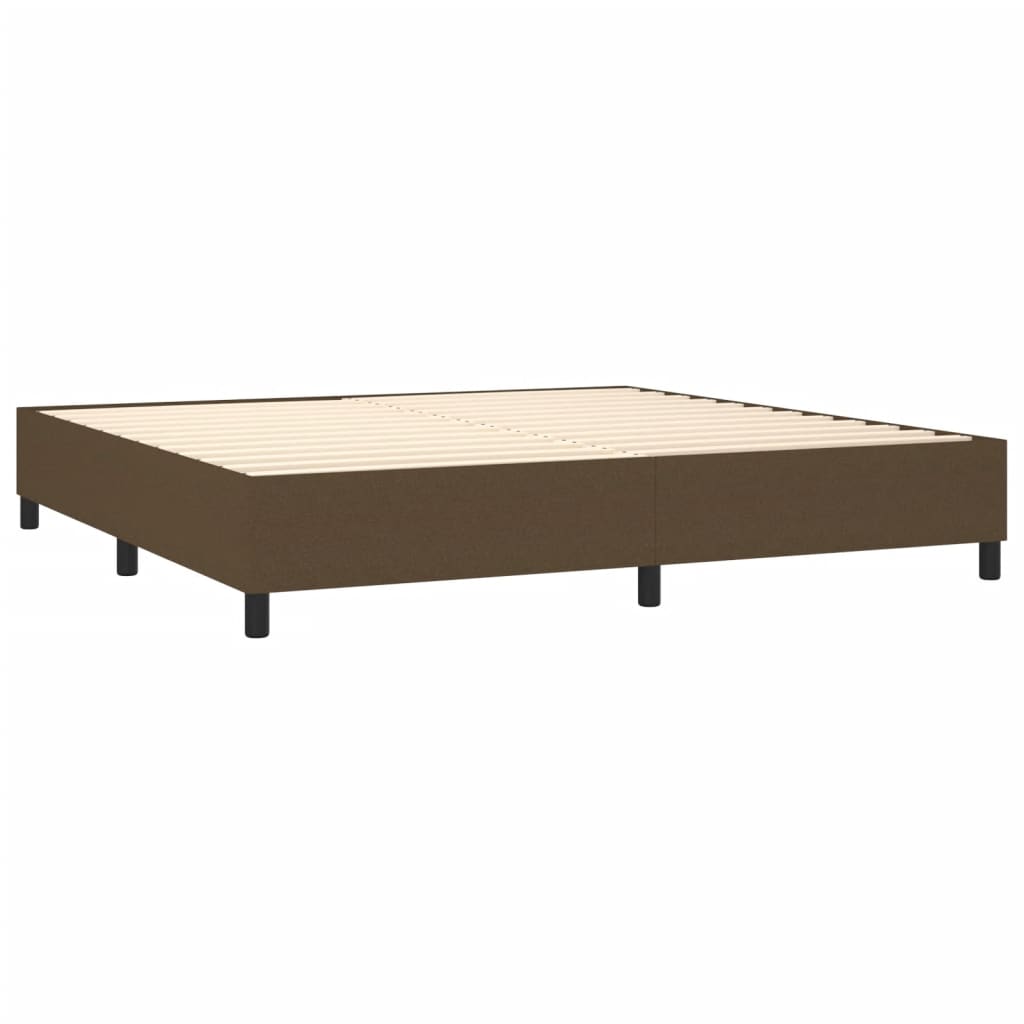 Sommier à lattes de lit matelas et LED Marron foncé 200x200 cm - XIOS