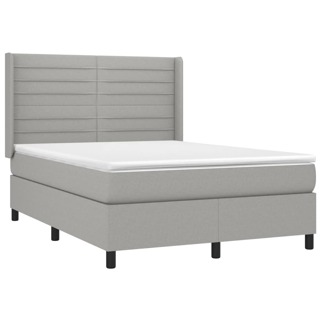 Sommier à lattes de lit matelas LED Gris clair 140x200 cm Tissu - XIOS