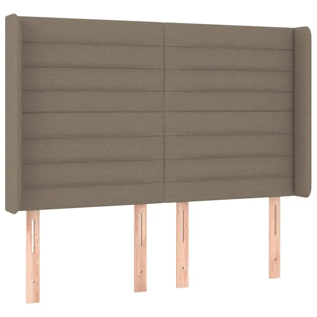 Sommier à lattes de lit matelas et LED Taupe 140x200 cm Tissu - XIOS