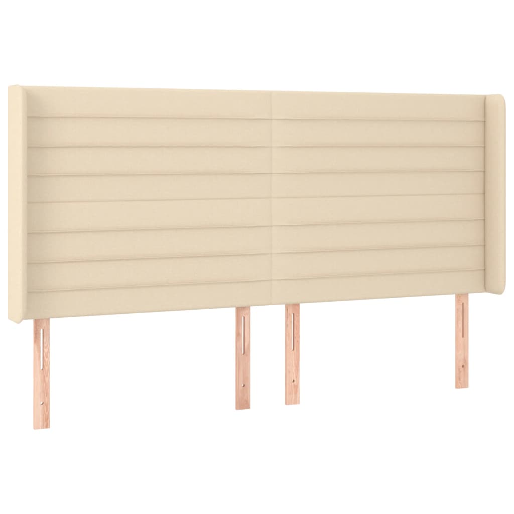 Sommier à lattes de lit matelas et LED Crème 160x200 cm Tissu - XIOS