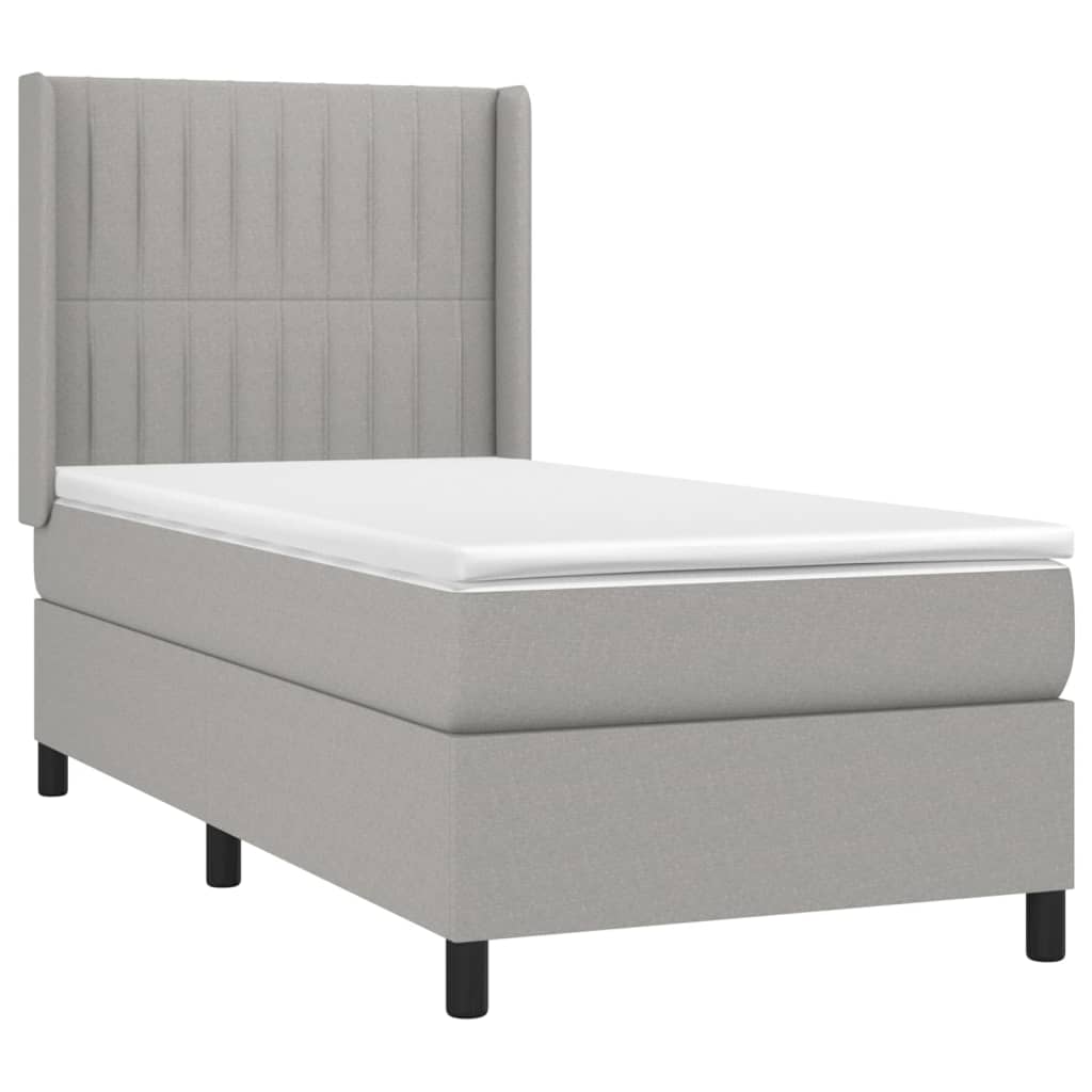 Sommier à lattes de lit matelas LED Gris clair 80x200cm Tissu - XIOS