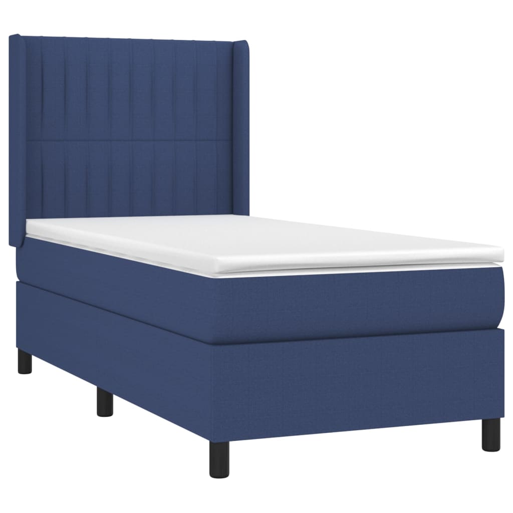 Sommier à lattes de lit matelas et LED Bleu 80x200cm Tissu - XIOS
