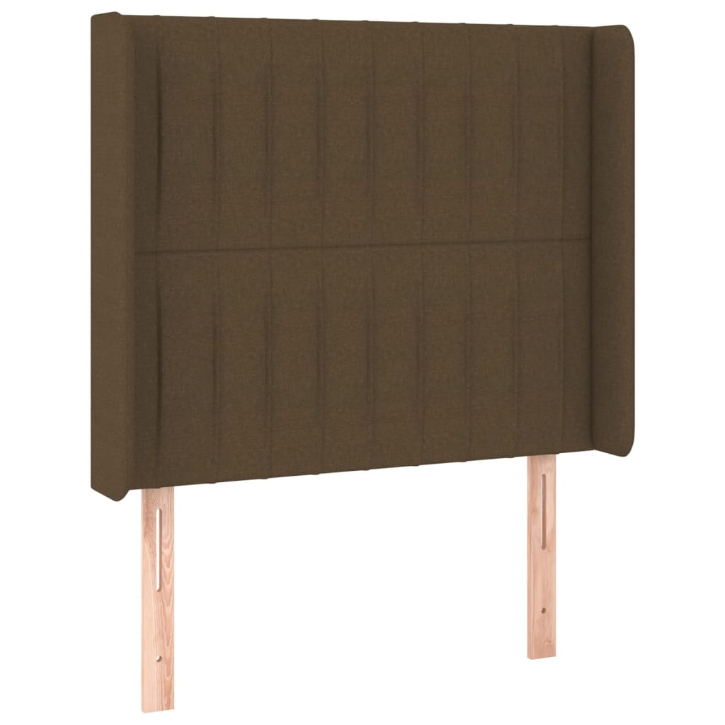 Sommier à lattes de lit matelas LED Marron foncé 90x190cm Tissu - XIOS