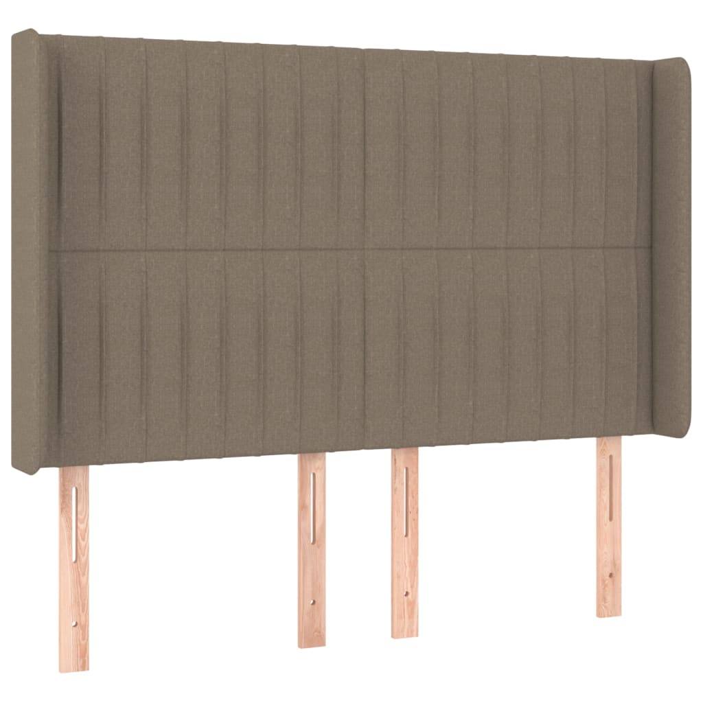 Sommier à lattes de lit matelas et LED Taupe 140x190 cm Tissu