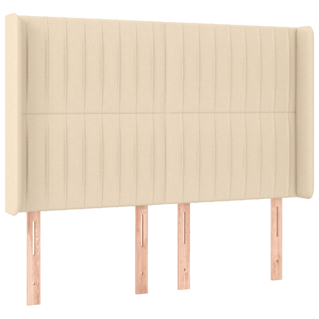 Sommier à lattes de lit matelas et LED Crème 140x190 cm Tissu - XIOS