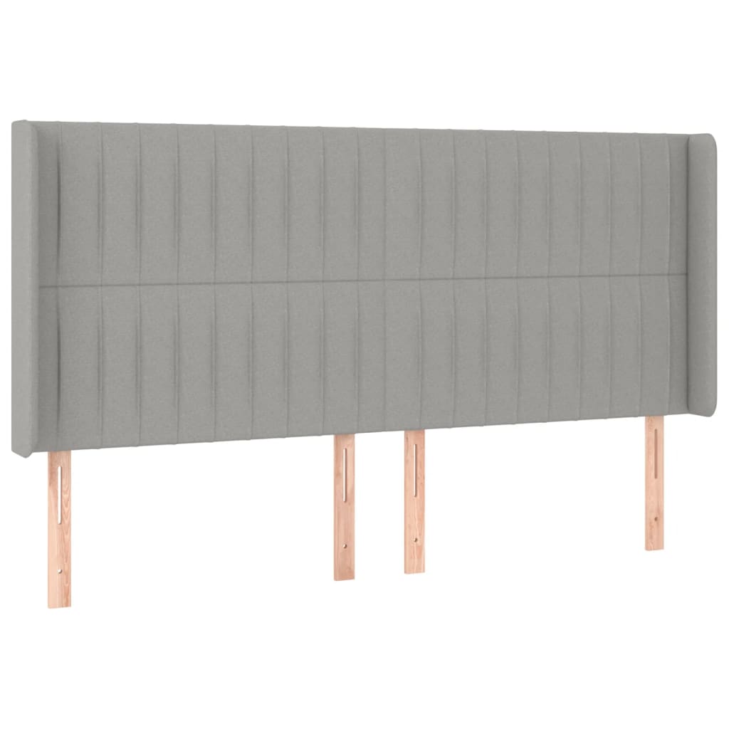 Sommier à lattes de lit matelas LED Gris clair 180x200 cm Tissu - XIOS