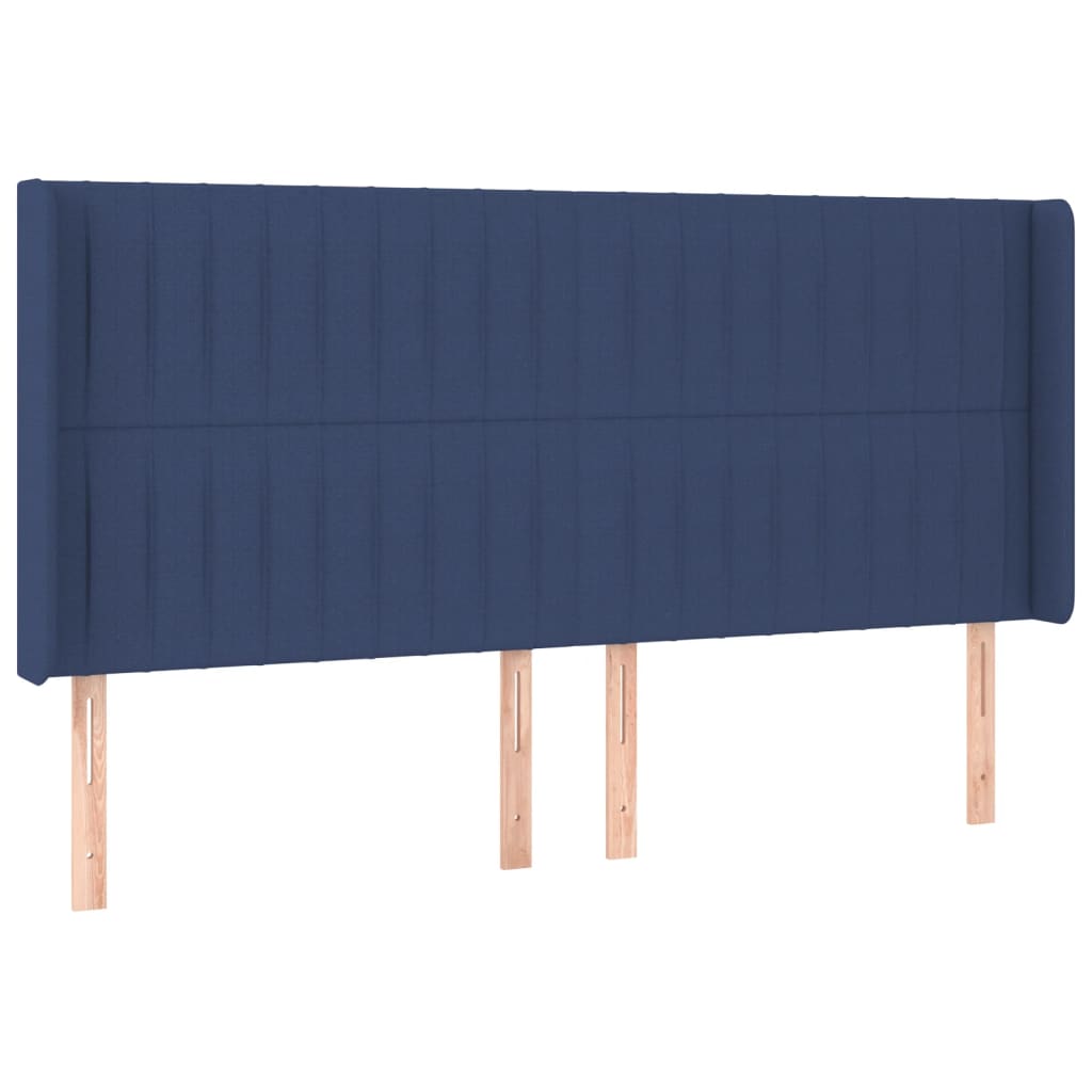 Sommier à lattes de lit matelas et LED Bleu 180x200 cm Tissu - XIOS