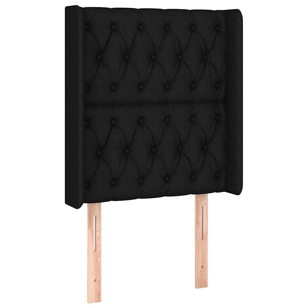 Sommier à lattes de lit matelas et LED Noir 80x200cm Tissu - XIOS